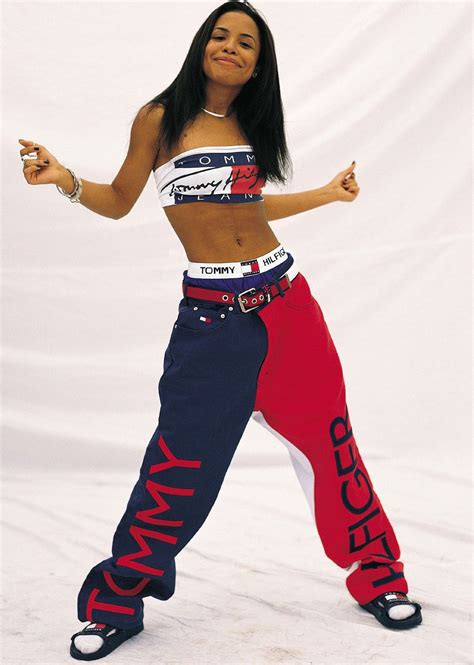 tommy hilfiger pants aaliyah|aaliyah 90s fashion style.